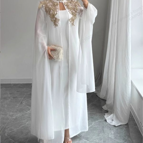 elegant square neck long sleeve maxi dress with gauze detailing
